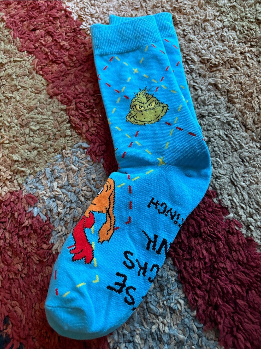 Blue Grinch Socks